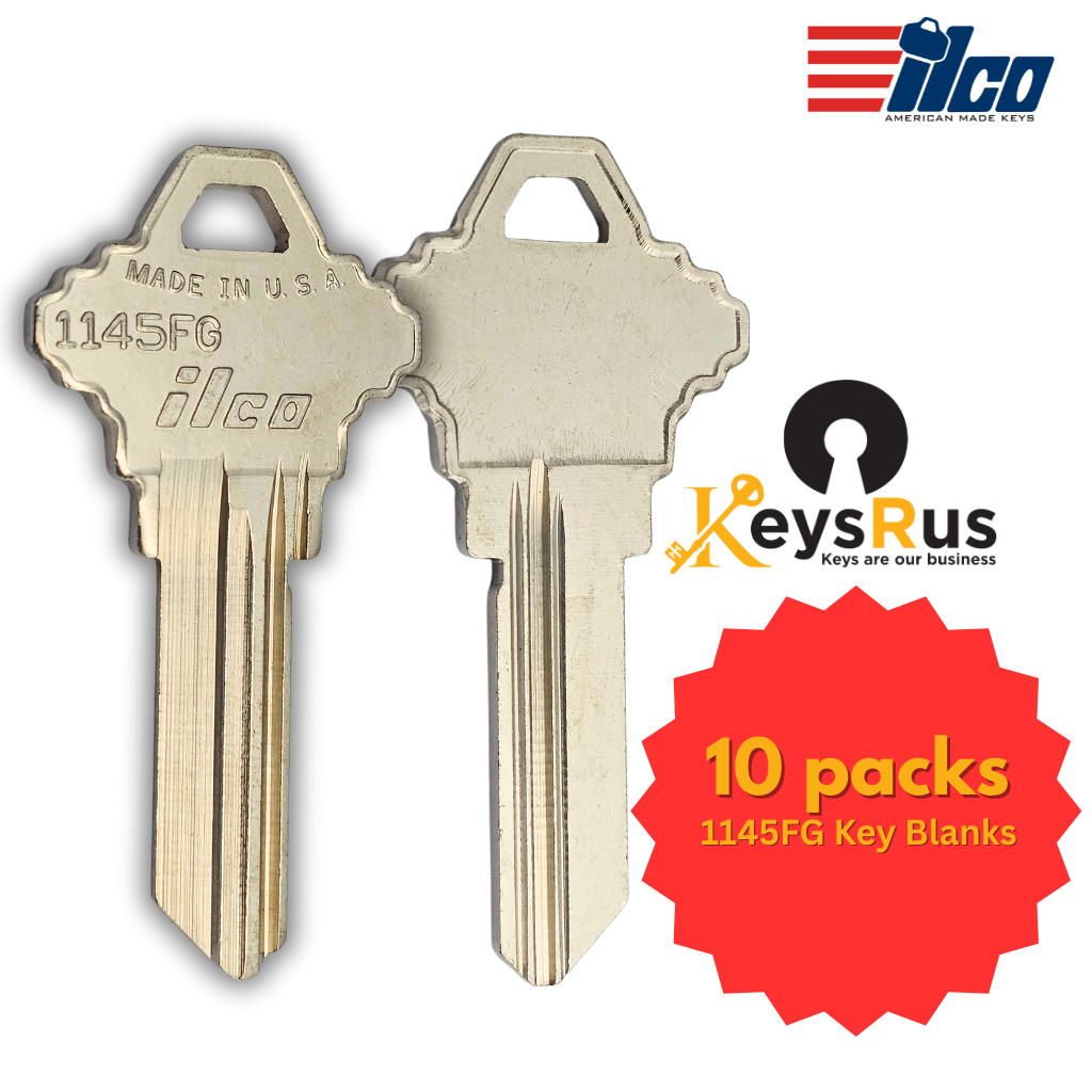 1145FG Key Blanks – 10-Pack | High-Quality Brass Blanks for File Cabinets, Office Furniture &amp; Utility Locks