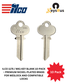 Ilco 1175 / WK1 Key Blank 10-Pack – Premium Nickel-Plated Brass for Weslock and Compatible Locks