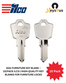 1531 Furniture Key Blank – 10/Pack ILCO | High-Quality Key Blanks for Furniture Locks