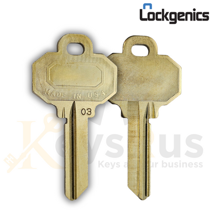 1510 Baldwin / SC1 Big Head Key Blanks – 10-Pack | LOCKGENICS Brass 5-Pin Key Blanks for Residential Locks (SC1 Keyway)