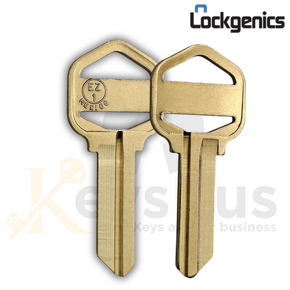 1522 EZ1-BR Lockgenic Key Blanks – 50-Pack Premium Brass Replacement Keys for Secure Lock Systems | Ideal for Commercial & Residential Use