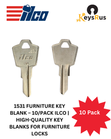 1531 Furniture Key Blank – 10/Pack ILCO | High-Quality Key Blanks for Furniture Locks