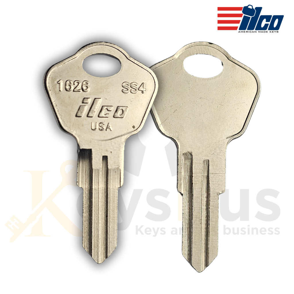 1626 / SS4 Key Blanks for Safe & Deposit Box Keys - 10/Pack ILCO - High-Quality Blanks