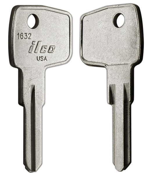 ILCO 1632 Key Blank – Canada Post Mailbox Key – Nickel Plated Brass – 10 Pack