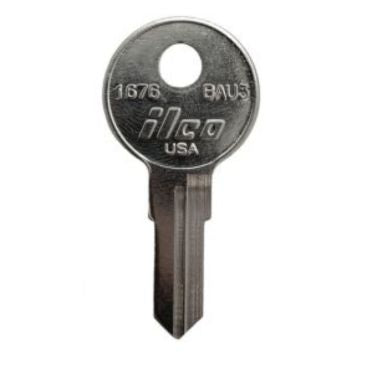 ILCO 1676 / BAU3 Key Blanks, 10 Pack, Nickel-Plated Brass, Made in USA