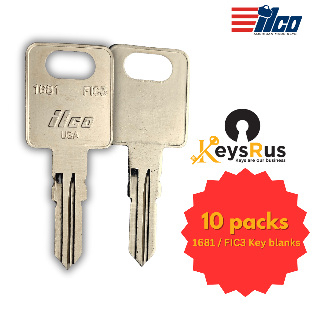 1681 / FIC3 Key blanks for Construction & Equipment Keys 10/pack ILCO