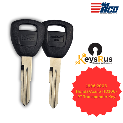 1996-2006 Honda/Acura HD106-PT Transponder Key – ILCO | OEM-Compatible Replacement