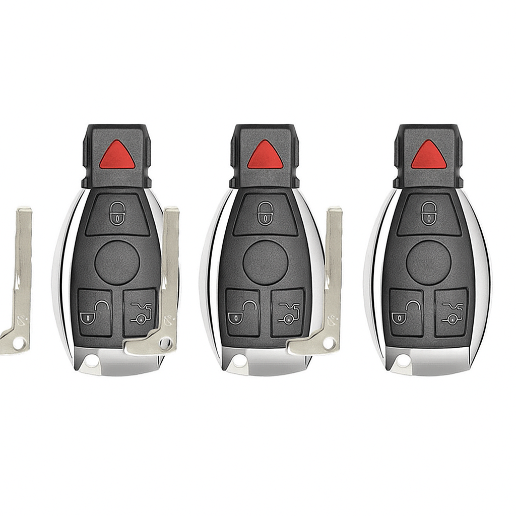 1997-2014 Mercedes Benz / 4-Button Fobik Key  / IYZ-3312 (Aftermarket) 3 Pack