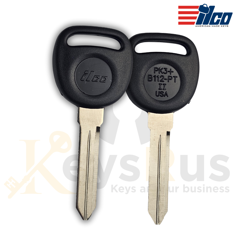 Cadillac CTS 2003–2007 Transponder Key – B112-PT – MEGAMOS ID 48 GM Chip – ILCO – Replaces 12450813 / 692139