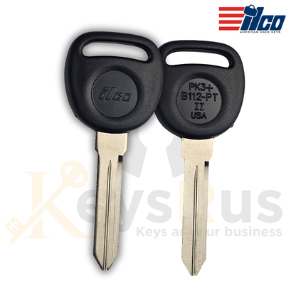 Cadillac CTS 2003–2007 Transponder Key – B112-PT – MEGAMOS ID 48 GM Chip – ILCO – Replaces 12450813 / 692139