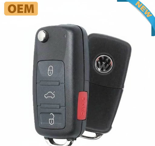 2011–2016 Volkswagen 4-Button Remote Flip Key / FCC ID: NBG010180T / PN: 5K0837202AE (OEM)