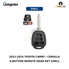 2012-2014 Toyota Camry, Corolla / 4-Button Remote Head Key SHELL / (AFTERMARKET)