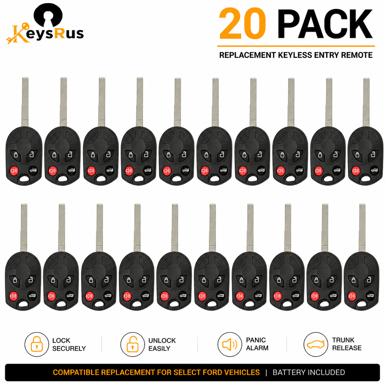 2012-2019 Ford / 4-Button Remote Head Key / OUCD6000022 (Aftermarket)