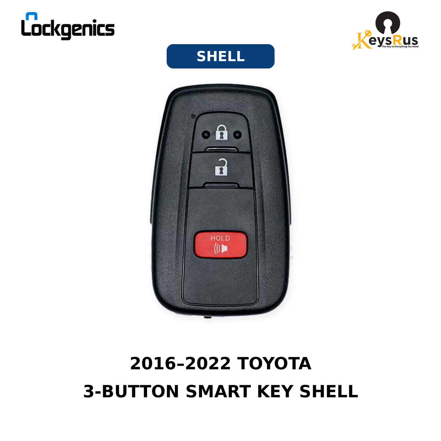 2016, 2022 Toyota 3-Button Smart Key Shell with Emergency Blade, For FCC ID: HYQ14FBC / HYQ14FBN / MOZBR1ET, Compatible with Lonsdor LT20-08