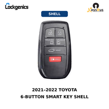 2021, 2022 Toyota 6-Button Smart Key Shell with Emergency Blade, For FCC ID: HYQ14FBX, Compatible with Lonsdor L20-10-6 Board