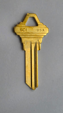 ILCO SC1 1145 Brass Key Blanks – 5-Pin – C Section – 250 Pack – Uncut for Schlage Locks