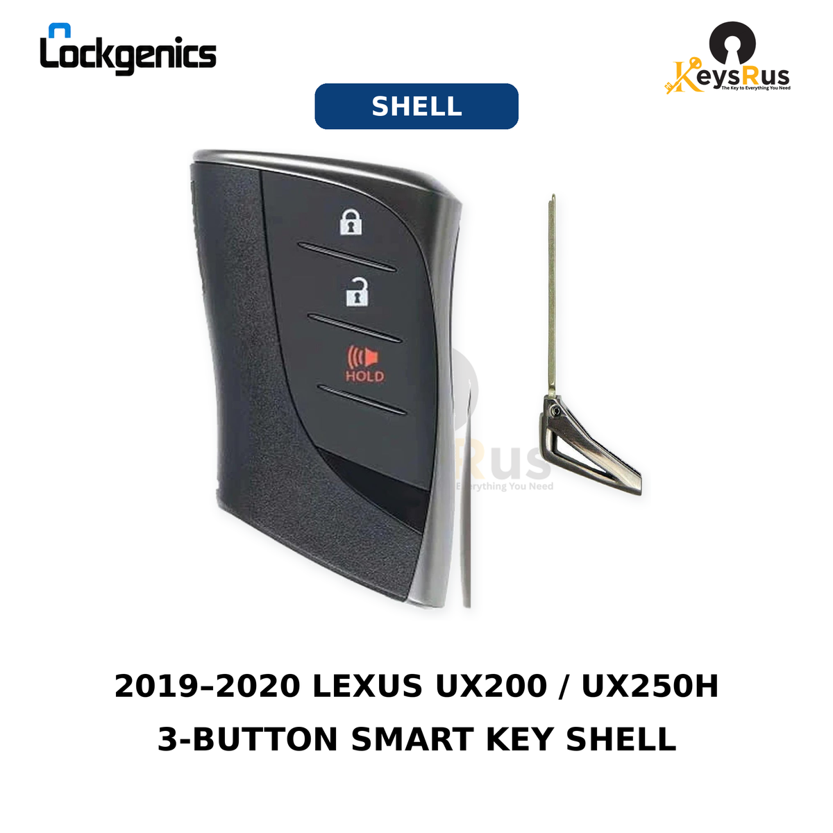 3-Button Lexus Smart Key Shell, HYQ14FBF, 2019, 2020 UX200 UX250h, Compatible with Lonsdor LT20-07