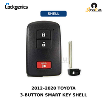 3-Button Smart Key Shell, Toyota (2012, 2020), FCC: HYQ14FBA, Compatible with Lonsdor LT20-01, Aftermarket Shell with Emergency Key