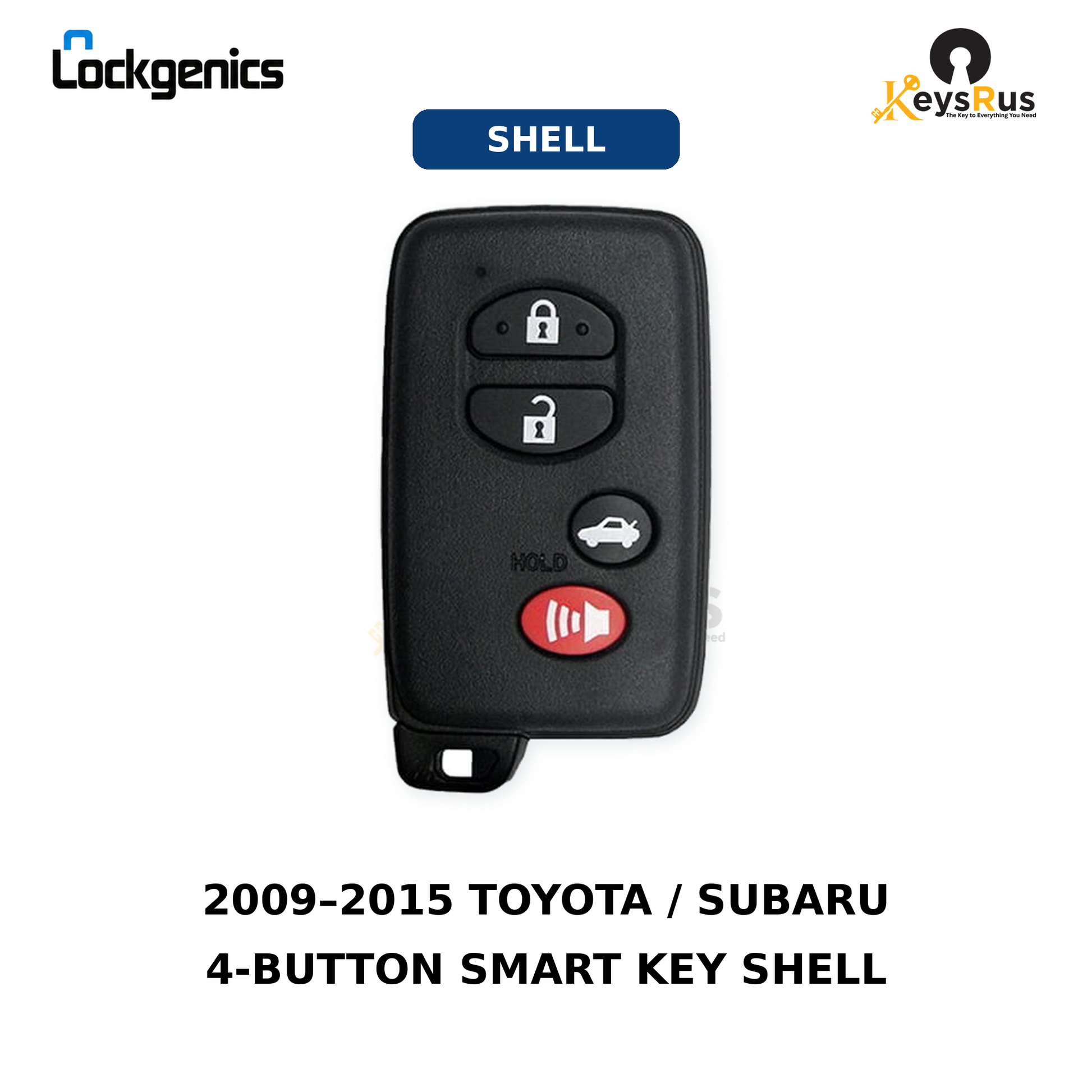 Toyota Subaru 4-button smart key shell, 2009–2015