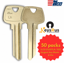 ILCO O1007LA / S22 Sargent Key Blank – 6-Pin – 10/Pack | LA Section | Nickel Silver