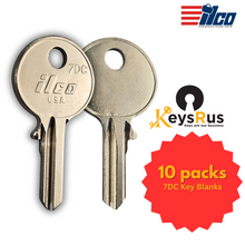 7DC Key Blanks for Autoquip, Citroen, Kubota, Snorkel, Terex & More – 10-Pack