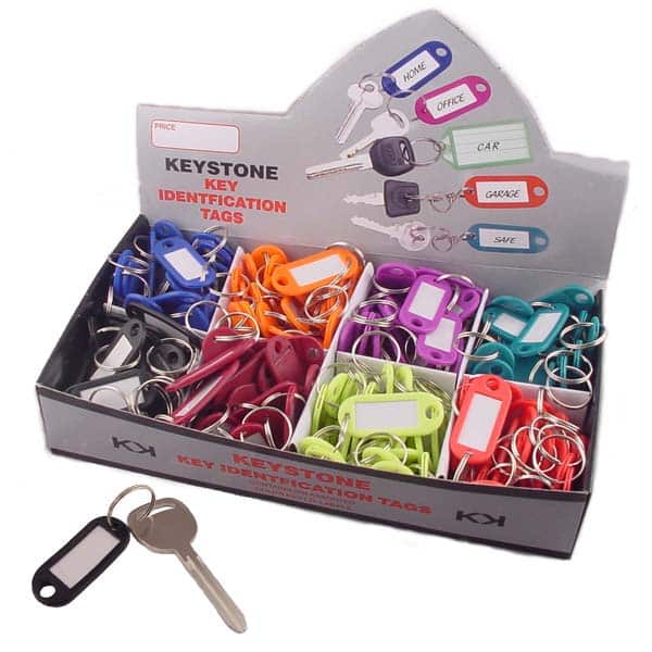Plastic Key Tags, 200 Pack, Customizable ID Tags with Clear Plastic Insert for Easy Key Organization