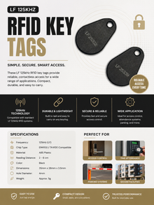 LF RFID Key Fobs 125kHz – 50, 100 and 500 Pack Access Control Tags