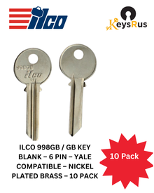 ILCO 998GB / GB Key Blank – 6 Pin – Yale Compatible – Nickel Plated Brass – 10 Pack