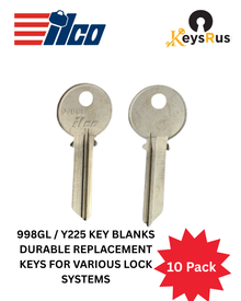 998GL / Y225 Key Blanks – 10-Pack – Durable Replacement Keys for Various Lock Systems