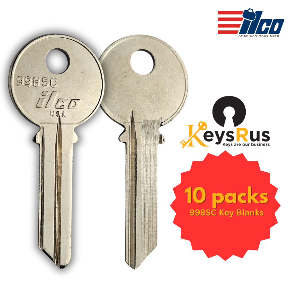 ILCO 998SC / Y118 Key Blanks – 10 Pack | SC Section | Compatible with Yale Locks | 6-Pin Nickel-Plated Brass