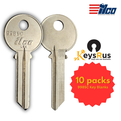 ILCO 998SC / Y118 Key Blanks – 10 Pack | SC Section | Compatible with Yale Locks | 6-Pin Nickel-Plated Brass
