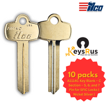 A1114C Key Blank – C Section – 5, 6, and 7 Pin for SFIC Locks | Nickel Silver | 10 Pack