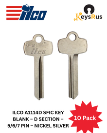 ILCO A1114D SFIC Key Blank – D Section – 5/6/7 Pin – 10/Pack | For Best Type Interchangeable Cores | Nickel Silver