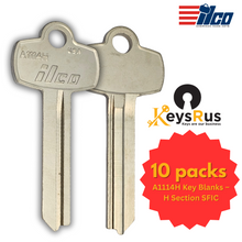 A1114H Key Blanks – H Section SFIC – 10-Pack | ILCO Compatible with Best Interchangeable Core Locks