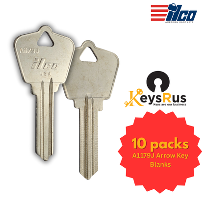 A1179J Arrow Key Blanks – 10/Pack ILCO | Durable Locksmith Key Blanks