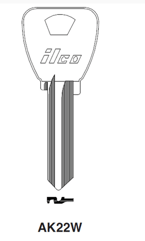 AK22W Key Blanks for Amerock Cabinet &amp; Furniture Locks – 10-Pack (ILCO)