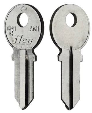 ILCO 1041C / AM1 Key Blanks – 10 Pack | Padlock Key Blanks for American Lock, Fortress, Junkunc & More | Nickel-Plated Brass