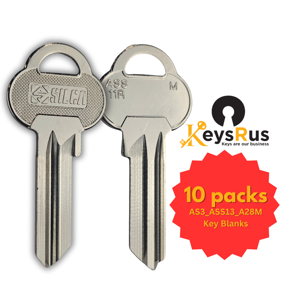 AS3 / ASS11R / A28M Key Blank – 10/Pack | ILCO Brass Key Blanks for Yale-Style Locks