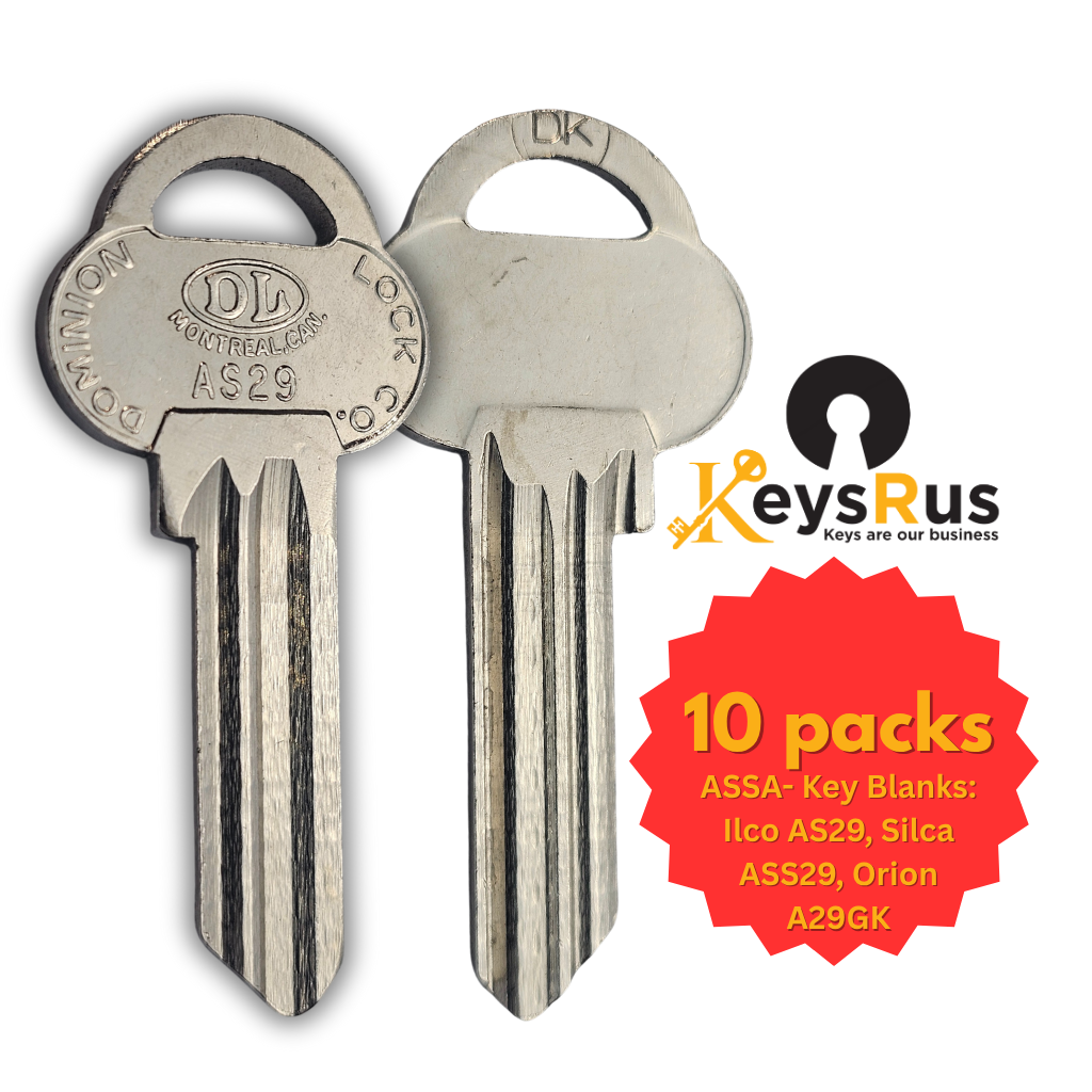 ASSA-Style High-Security Key Blanks: Ilco AS29, Silca ASS29, Orion A29GK – 10-Pack