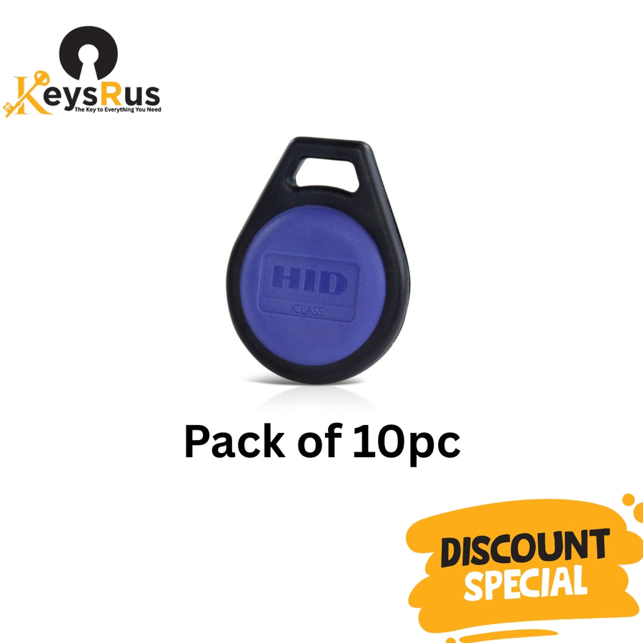 Blank HID iCLASS Legacy 13.56 MHz 2K key fobs, 10 pack