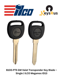 B100‑PT5 GM Valet Transponder Key Blade – Single | ILCO Megamos ID13