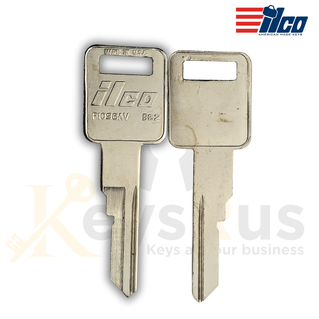 B62 / P1098AV Key Blanks – 10 Pack | For Cadillac Allante 1987–1988 | ILCO Style | Nickel-Plated Brass