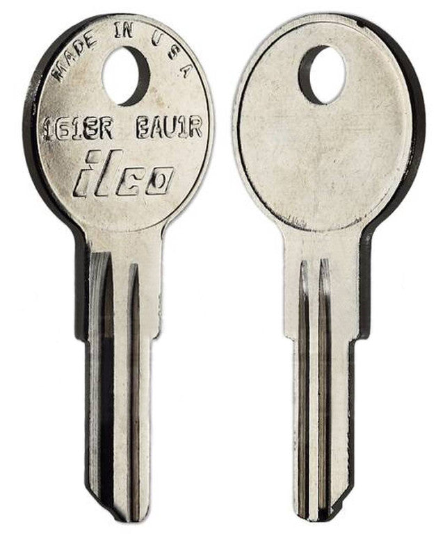 ILCO 1618R / BAU1R Key Blanks – 10-Pack Nickel-Plated Brass | Compatible with Bauer & Jayco RV Locks