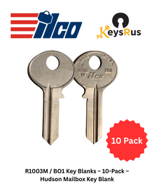 ILCO R1003M / BO1 Key Blanks – 10 Pack | Fits Bommer, Hudson, Auth-Florence, Windsor & More – Brass – Made in USA
