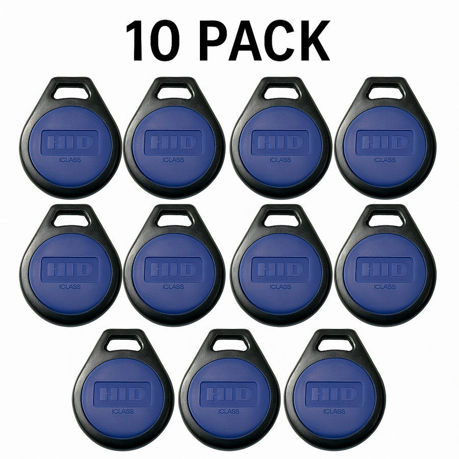 Blank HID iCLASS Legacy 13.56 MHz key fobs, 10 pack
