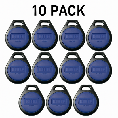 HID iCLASS SE 13.56MHz 2K Blue Key Fob – Blank Credential | 10 Pack | High-Security RFID Access