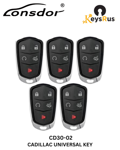 Lonsdor – CD30-02 Cadillac Style – 5-Button Universal Smart Key – ID46+ID49+1D4A – Adjustable Frequency