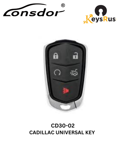 Lonsdor – CD30-02 Cadillac Style – 5-Button Universal Smart Key – ID46+ID49+1D4A – Adjustable Frequency