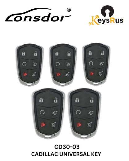 Lonsdor – CD30-03 Cadillac Style – 6-Button Universal Smart Key – ID46+ID49+1D4A – Adjustable Frequency
