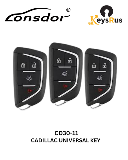 Lonsdor – CD30-11 Cadillac Style – 4-Button Universal Smart Key – ID46+ID49+1D4A – Adjustable Frequency